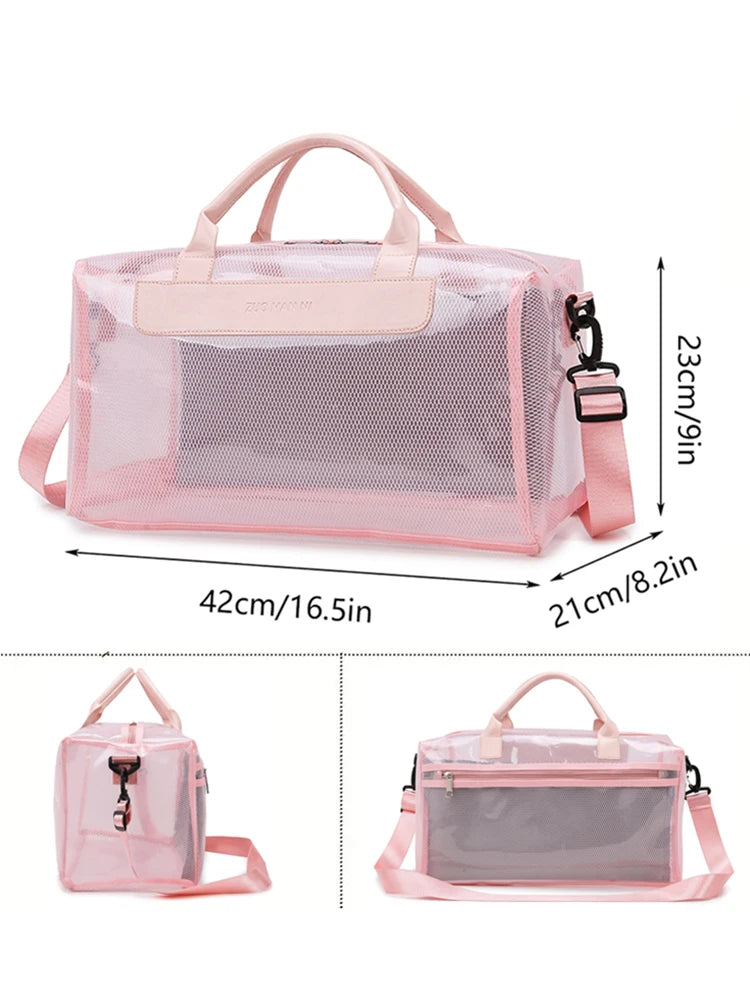 Waterproof Transparent Mesh Duffle Bag for Gym & Travel