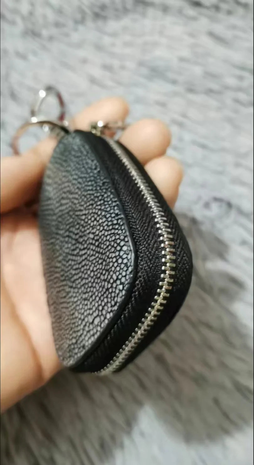 Stingray Leather Car Key Holder for Men – Luxury Zipper Key Bag