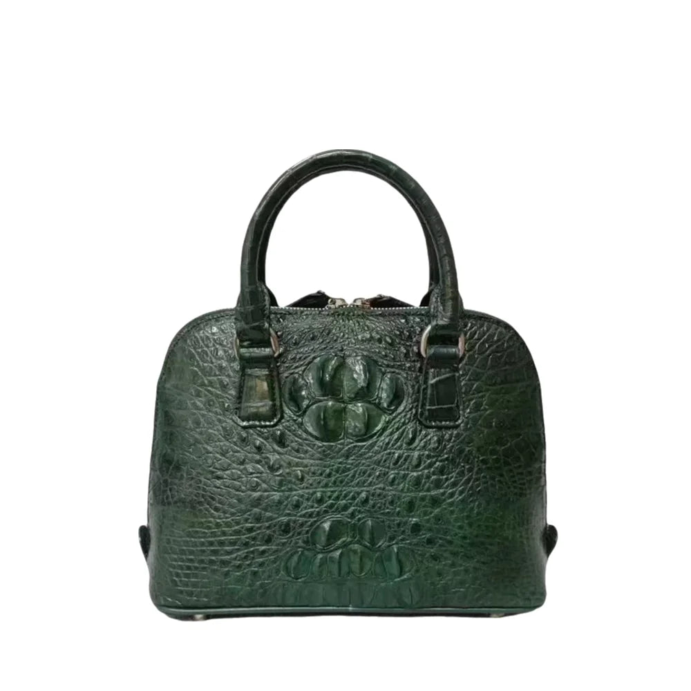 Genuine Crocodile Leather Shell Handbag for Women