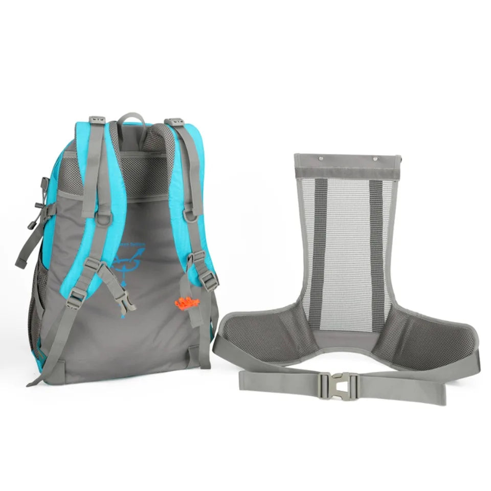 40L Hiking Backpack with Detachable Frame, Breathable Mesh Back & Rain Cover