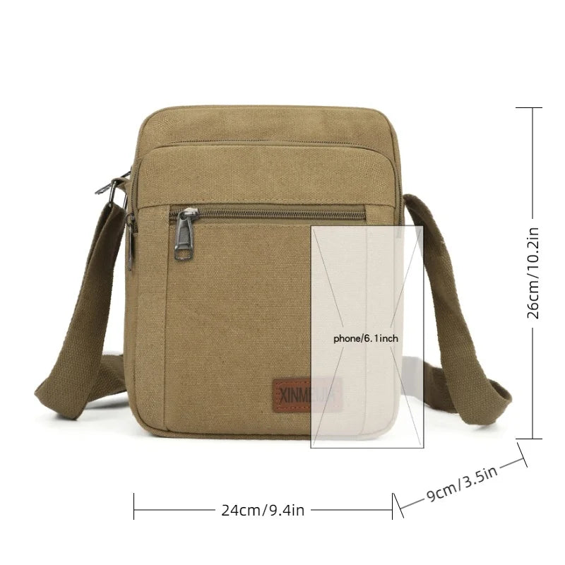 Canvas Crossbody Bag for Men – Vintage Messenger Sling