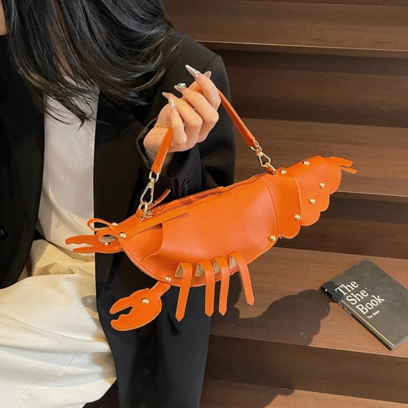 Lobster Shape Crossbody Bag – Novelty PU Leather Shoulder Bag