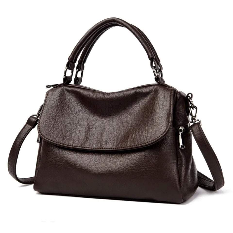 Women's Leather Doctor Bag – Crossbody Shoulder Handbag