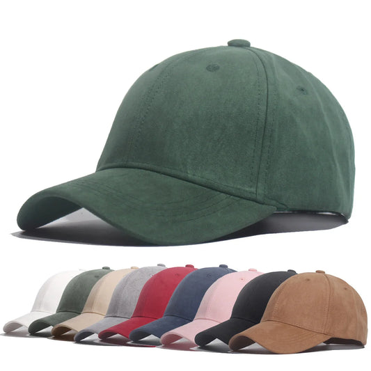 Suede Baseball Cap – Unisex Retro Snapback Hat for Men & Women