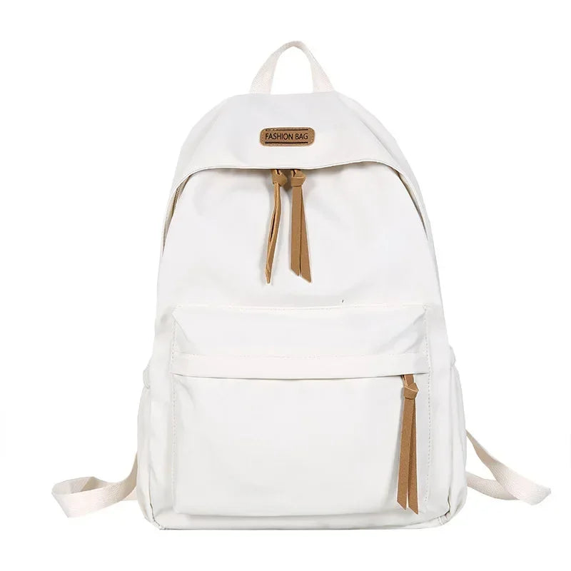 Large Capacity Women's School Backpack – Solid Color College Bag