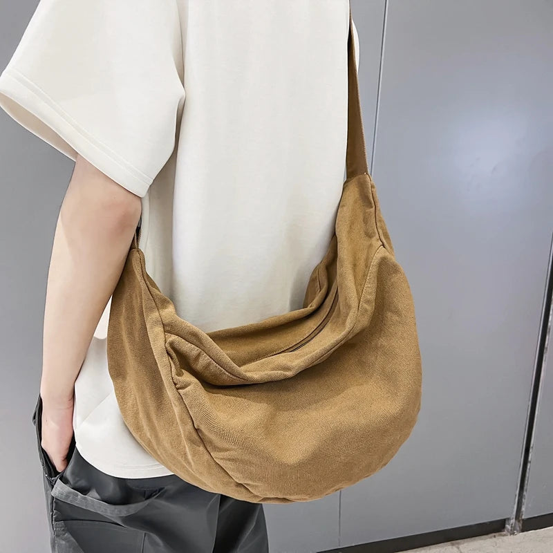Large Canvas Crossbody Bag for Women – Casual Messenger Bag