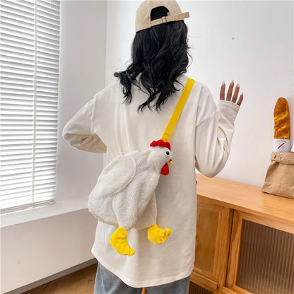 Cute Chicken Plush Crossbody Bag – Novelty Hen Purse