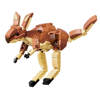 Wild Animal Building Block Kit – Fox, Wolf, Giraffe & More