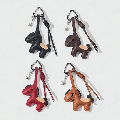 Leather Horse Keychain Bag Charm