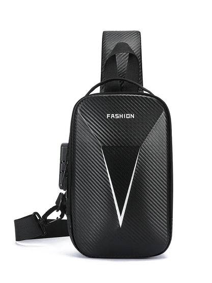 Hard Shell Sling Bag – Men's Multifunctional Crossbody with Password Lock