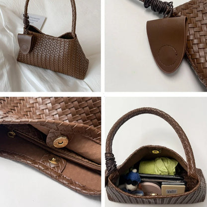Woven Shoulder Bag for Women – Retro Underarm Handbag