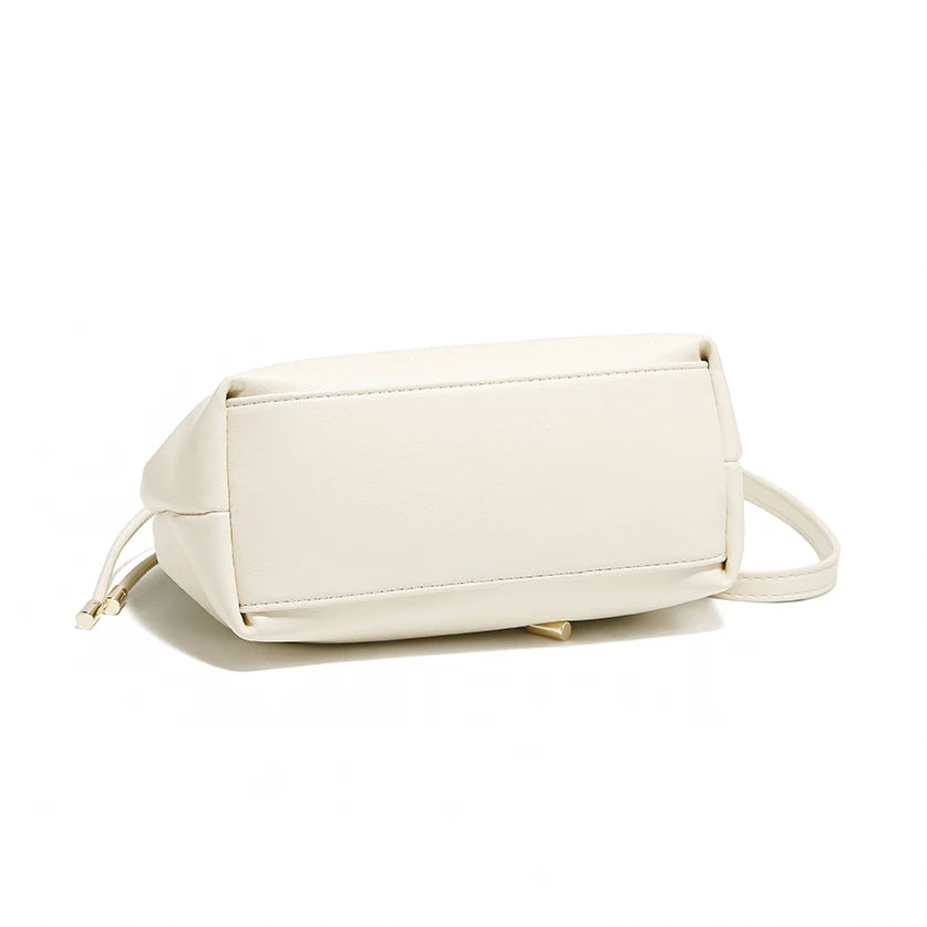 FOXER 2026 Spring Summer New Chic Women's Beaded Handbag Fashion White Signature Crossbody Bag New Cloud Bag with Large Storage