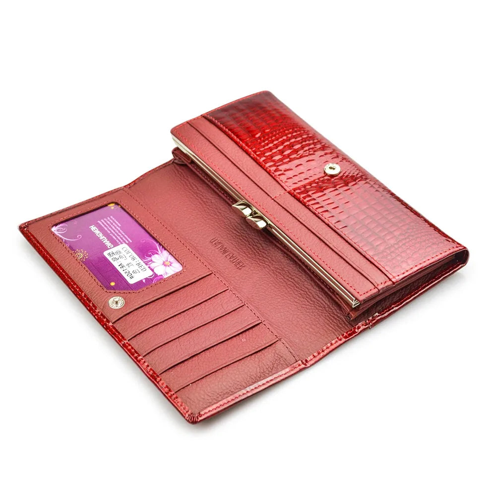 Alligator Pattern Women's Genuine Leather Clutch Wallet