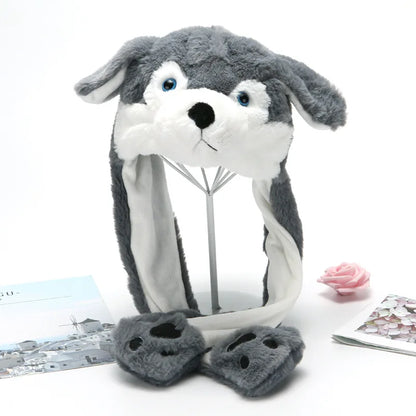 Cute Animal Ear Moving Plush Hat – Kids Cartoon Headband