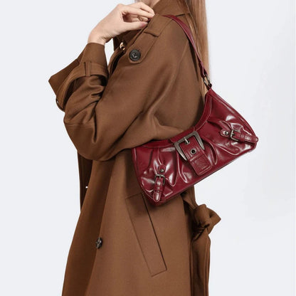 Y2K Pleated Hobo Shoulder Bag – Maillard Style Underarm Clutch