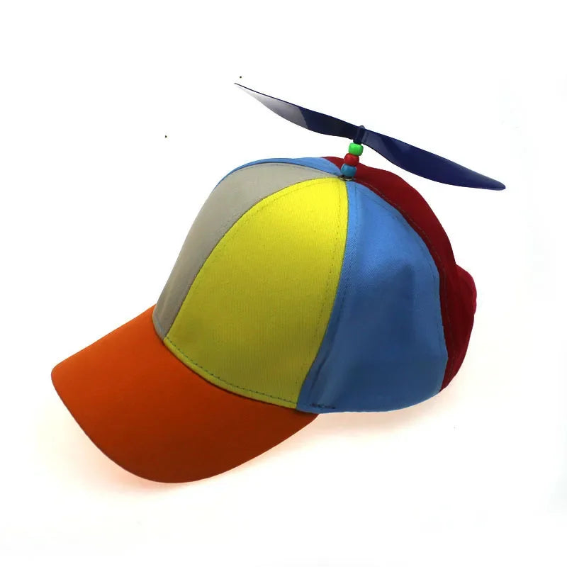 Propeller Baseball Cap – Colorblock Helicopter Hat for Kids & Adults