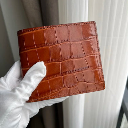 Crocodile Pattern Billfold Wallet – Custom Name Men's Luxury Gift