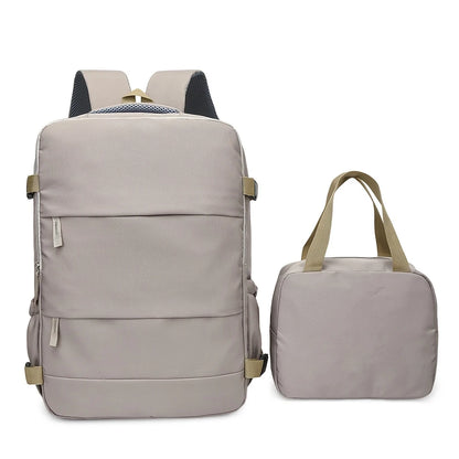 Travel Backpack Set – Carry-On Rucksack with Shoe Compartment & Matching Handbag