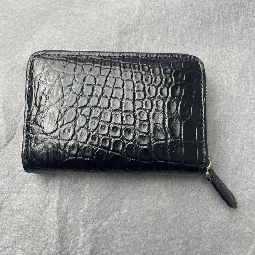 Crocodile Leather Zip Wallet – Unisex Card & Coin Purse