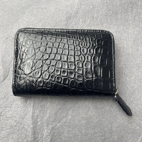 Crocodile Leather Zip Wallet – Unisex Card & Coin Purse