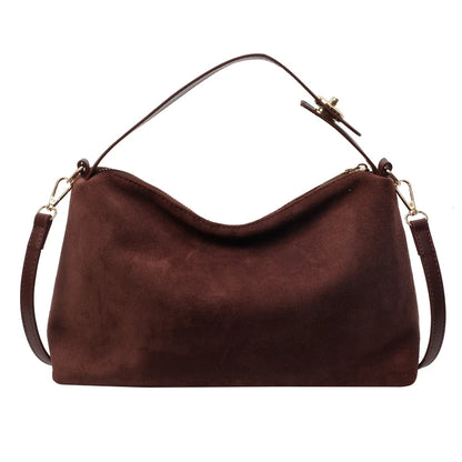 Crossbody Shoulder Bag for Women – Textured Suede Small Tote