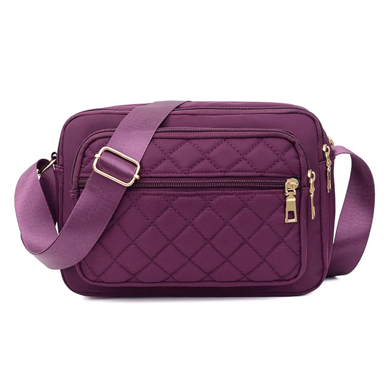 Quilted Crossbody Shoulder Bag for Women – Large Capacity