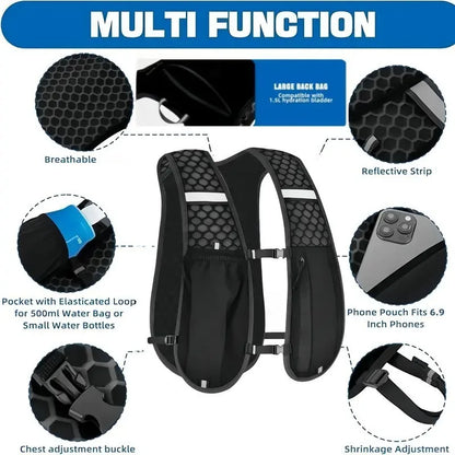 Hydration Running Vest Backpack for Cycling & Hiking