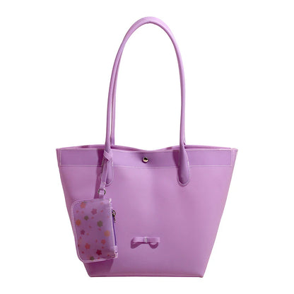 PVC Tote Bag with Mini Pouch – Large Capacity Waterproof Shoulder Bag