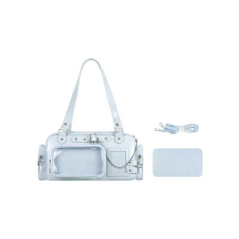 Transparent Ita Bag – Y2K Harajuku Star Chain Crossbody Shoulder Bag