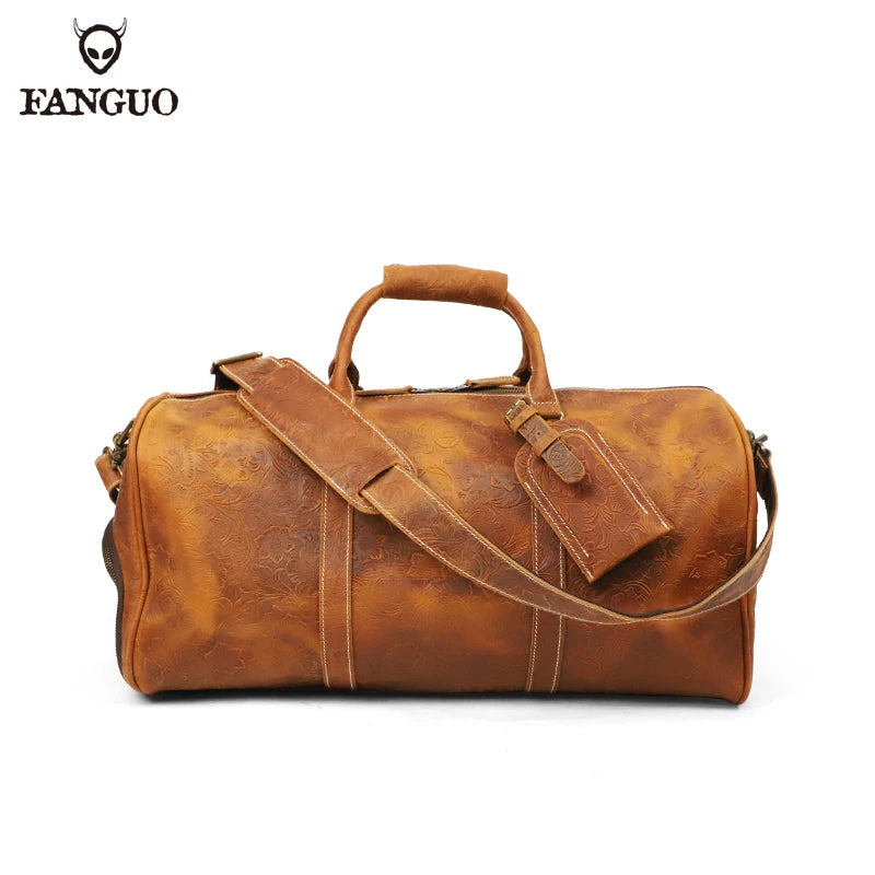 Genuine Leather Weekend Duffle Bag – Travel Holdall