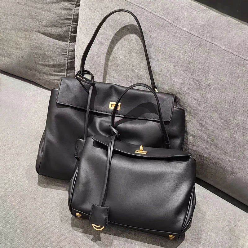 Women's Genuine Leather Shoulder Bag – Luxury Cowhide Tote