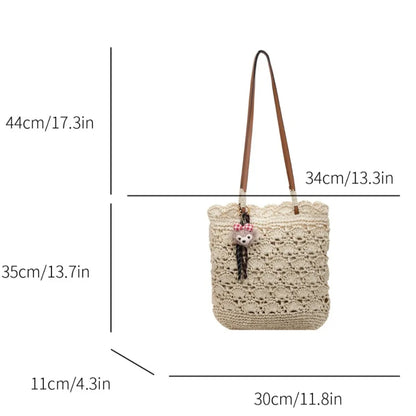 Straw Tote Bag – Large Capacity Women's Woven Beach Shoulder Bag