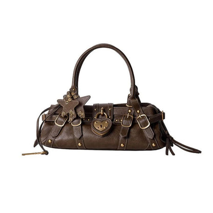 Heart Lock Bowling Bag – Y2K Vintage Punk Large Capacity Shoulder Tote