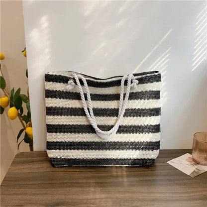 Large Straw Beach Tote Bag – Women's Summer Shoulder Bag