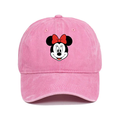 Cartoon Print Washed Baseball Cap – Unisex Vintage Snapback Hat
