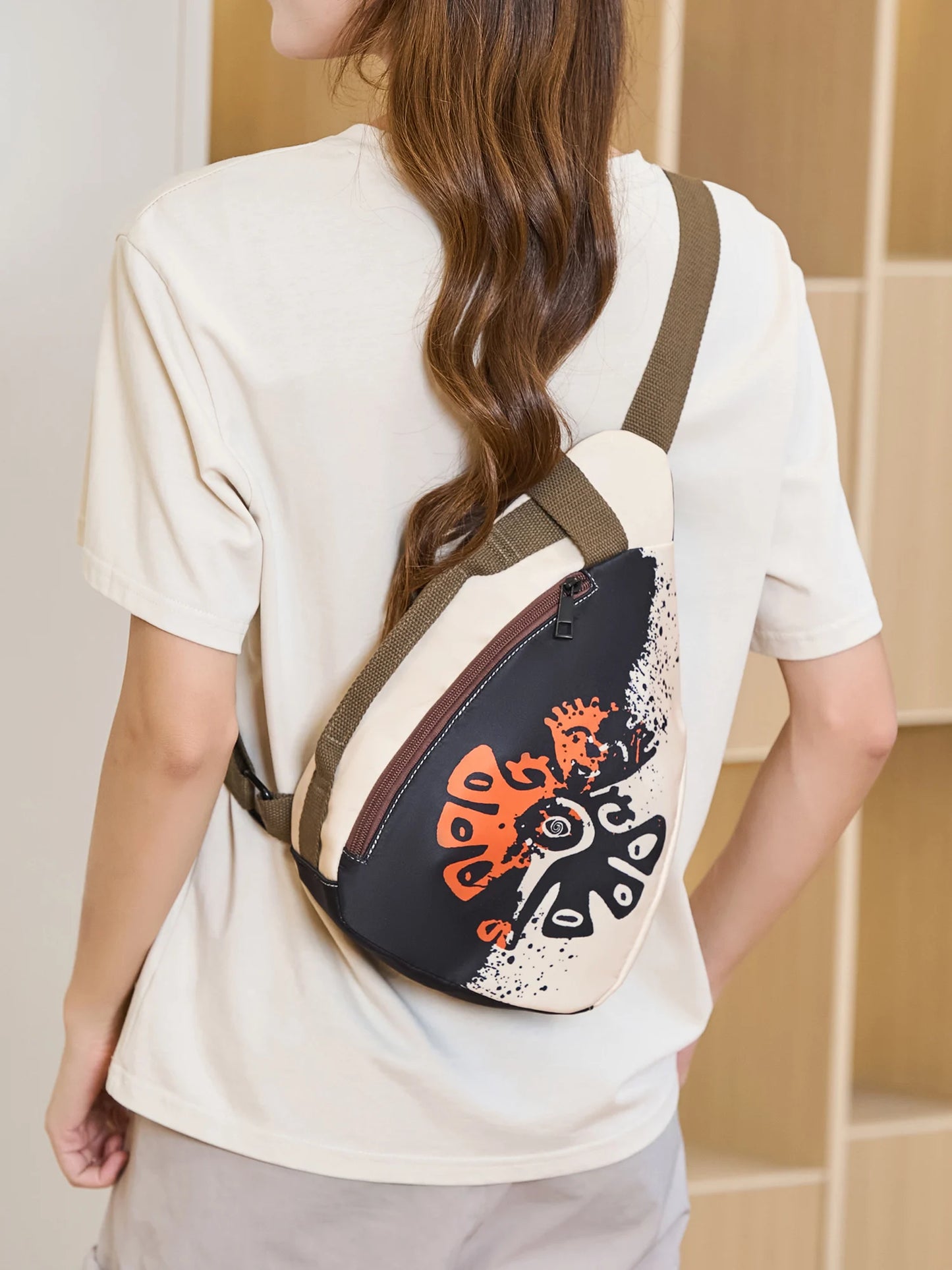 Nylon Chest Bag for Women – Large Capacity Sling Purse