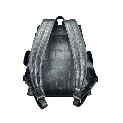 Crocodile Leather Backpack – Luxury Large Unisex Travel Bag