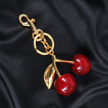 Crystal Cherry Ball Bag Charm & Keychain Pendant