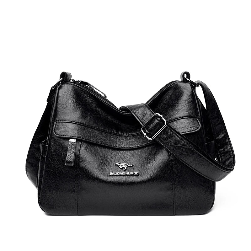 Leather Crossbody Bag for Women – Multi-Layer Shoulder Bag
