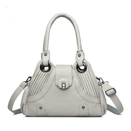 Leather Tote Handbag for Women – Designer Two-Layer Shoulder Bag