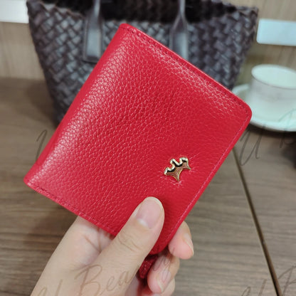 Genuine Cowhide Leather Slim Wallet – Fox Stud Card Holder