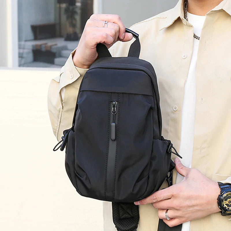 Men's Chest Bag Sling Bag with USB Charging Port