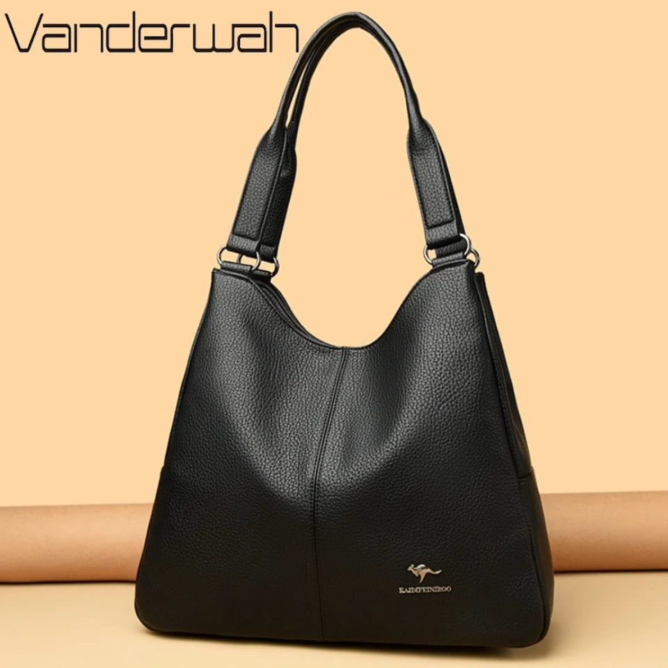 Leather Hobo Bag for Women – Large Top Handle Purse