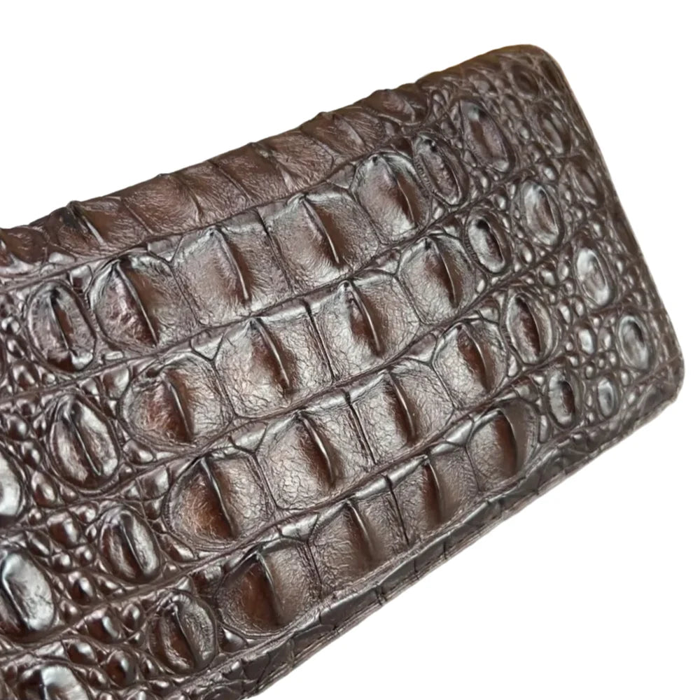 Crocodile Leather Men's Long Wallet – Luxury Zipper Clutch