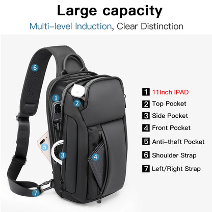 BANGE Crossbody Sling Bag – Waterproof Oxford Shoulder Pack