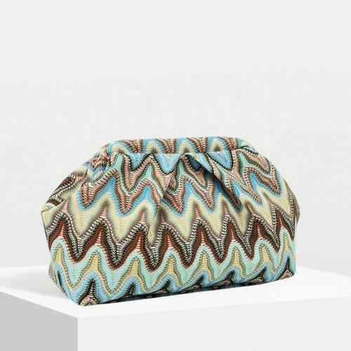 Bohemian Jacquard Clutch Bag – Women's Pleated Cloud Evening Purse