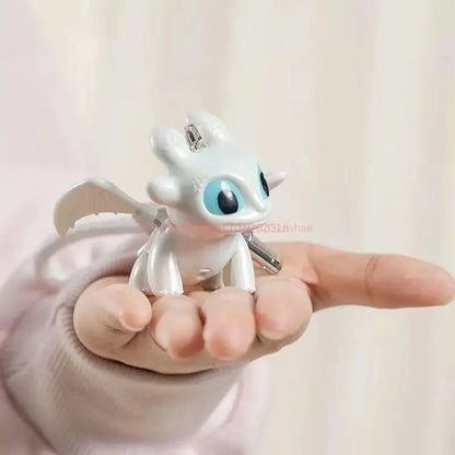 Toothless Night Fury Dragon Keychain – Luminous Eyes Charm