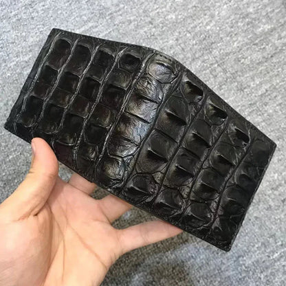 Crocodile Leather Short Wallet for Men – Luxury Card Holder