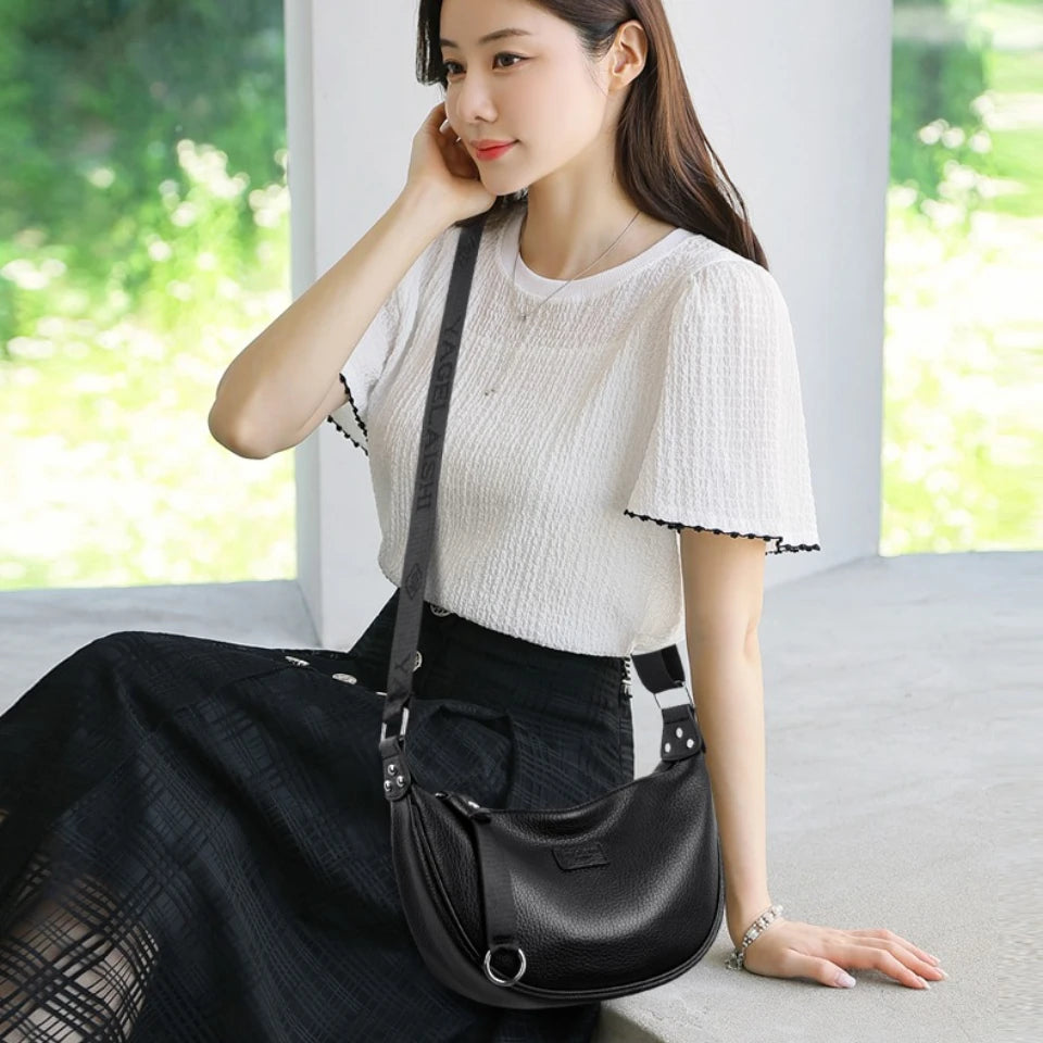 Dumpling Shoulder Bag for Women – Soft PU Leather Commuter Purse