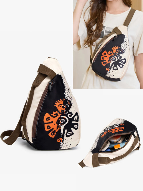 Nylon Chest Bag for Women – Large Capacity Sling Purse